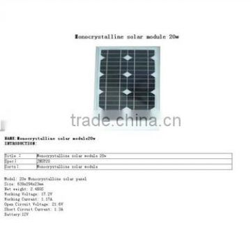 monocrystalline silicon solar panels 20W