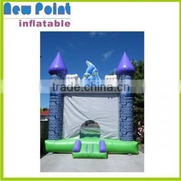 Blue playground inflatable castle bouncer, jumping castles