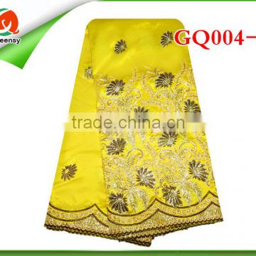GQ004-3 2015New design george with embroidery fabric for women
