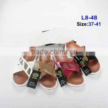 Flip flop made in China double color pvc strap slippers custom beach slipper