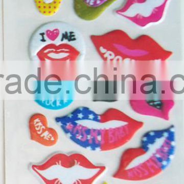 2015 fashion for you! customized toy gifts use 3D adhesive puffy stickers for kids