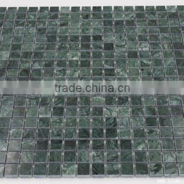 Verde green marble mosaic 15x15mm polished