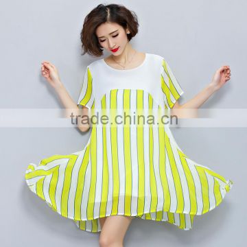 JPSKIRT160806 Latest Fashion Ladies Casual Chiffon Stripes Design Dress