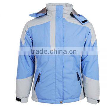 Blue And White Color Snow Wear Womens Jacket