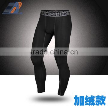 Men's basketball pro sports tight pants warm winter running fitness pants nine minutes speed dry Pants Plus velvet