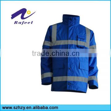 Hi-Vis waterproof blue safety reflective jacket