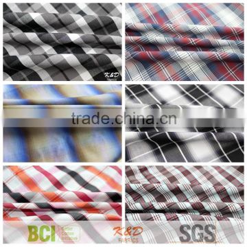 100% cotton heavy weight plain gingham check plaid fabric wholesale