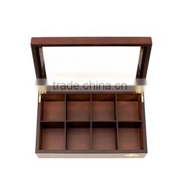 Hot selling FSC&BSCI&SA8000 wooden table tea bags packaging storage chest box