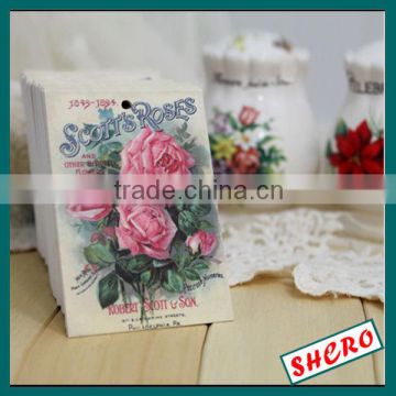 flower paper hang tags for clothing
