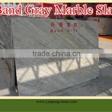Band gray marble slab