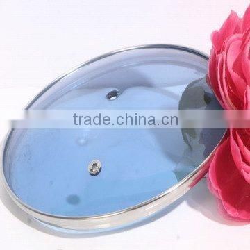 stainless steel ring tempered glass lid