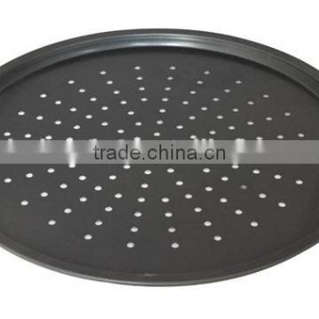 Carbon steel round perforated pizza pan & Non-toxic pan