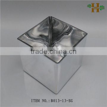 silver square glass vases for decoration