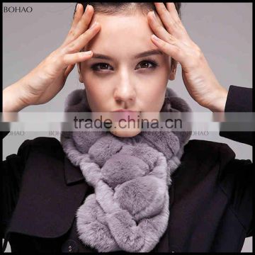 New winter grass Rabbit fur knitted scarf warm winter scarves