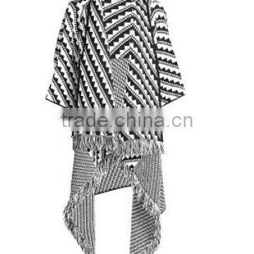 Women's Aztec Diamond Print Knitted Waterfall Cardigan, Women's Sweater