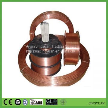 copper coated steel welding wire for ER70S-6 type by diameter 0.80mm, 1.00mm, 1.20mm and 1.60mm packed in 15kg per spool