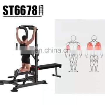 2021 Vivanstar ST6678 Pull Up Bar Gym Fitness Equipment Power Tower With Bench and Barbell Stand