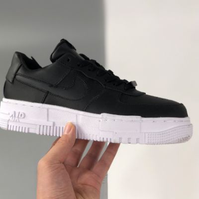 Nike Wmns Air Force 1 Pixel QS LowParticle Beige Shoes in Black/White