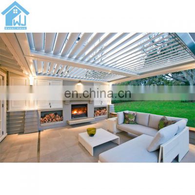 Automatic Waterproof Terrace Opening Louvre Roof Electric Adjustable Pergola aluminum pergola factori