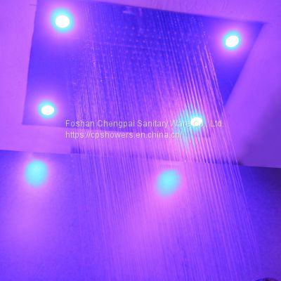 stainless steel shower set with  rainfall LED shower head handheld showerhead