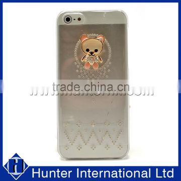 Cute Little Bear Diamond Hold Fancy Case For iPhone 5S