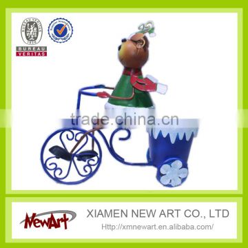 Deer ride bicycle with pot christmas item