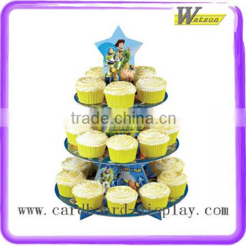 hot sale supermarket and promotion christmas party cardboard cupcake artificial christmas tree stand