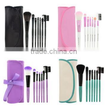 Professional Wooden Portable Make-up Kit 7pcs Set tools Makeup Cosmetic Brush