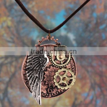 New Trendy Tribal Pendant Real Leather Chain Alloy Charm Necklace