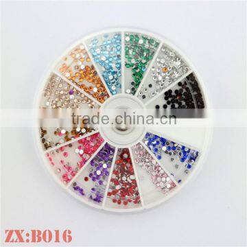 12 Color Wheels Art Supplies Mini Acrylic Nail Art Rhinestone Manicure Wheels