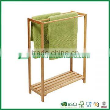 Bamboo Stand Towel Drying Rack with Base Board