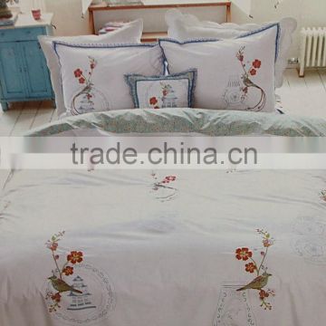 100% cotton duvet cover set with embroidery & printing