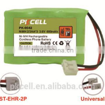 P-P303 Cordless telephone use for PK-0042 Ni-MH 2/3AA*3 3.6V 600mah battery pack
