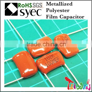 Capacitor Manufacturer MEF 124J 100V Metallized Polyester Film Capacitor
