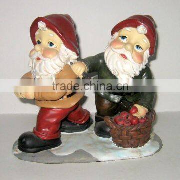 Polyresin Santa Cluse With The Fruit Decoration Craft                        
                                                Quality Choice