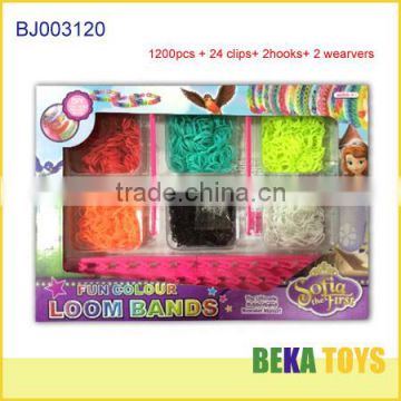 Pretty princess sofia diy rainboww loom make rubber band bracelet kit