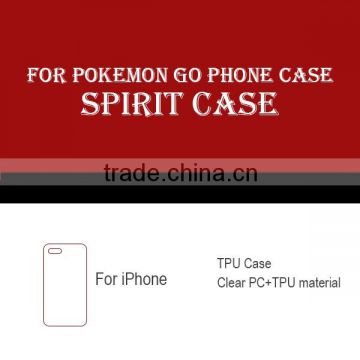 2016 Hot sale custom soft TPU plastic PC mobile phone case for pokemon go fit for iPhone 6 6 plus 6s 6s plus