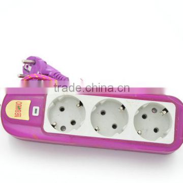 NF/CE certified 3-way outlet child-protection safety-lock Extension sockets