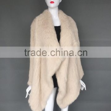 factory wholesale price knitted rabbit fur jacket for women