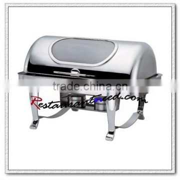C025 Oblong Stainless Steel Chafing Dish With Show Window