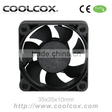 CoolCox 35x35x10mm small dc fan,3510 DC 5V or 12V air cooler fan,sleeve bearing,high quality