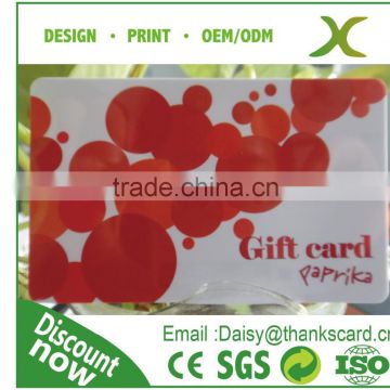 Free Sample..!! plastic gift card / barcode gift card/ red foil gift card