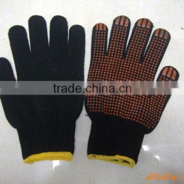 machine knit glove with dots