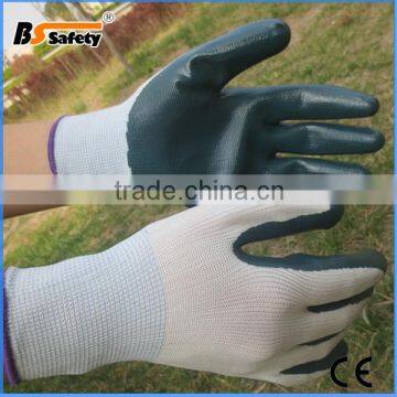 BSSAFETY Cheap nitrile coated safety gloves for industrial or garden working