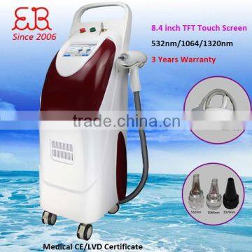 Vertical q switch nd yag laser tattoo remvoal with energy output 1500mj
