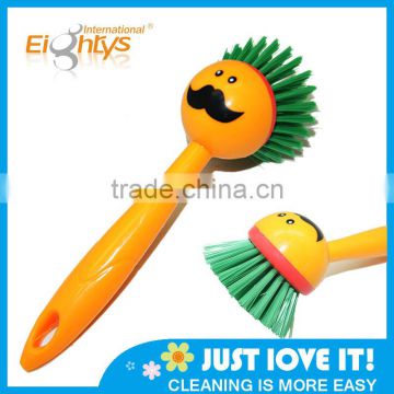 fashion plastic handle style household cleaning dish brush for kitchen