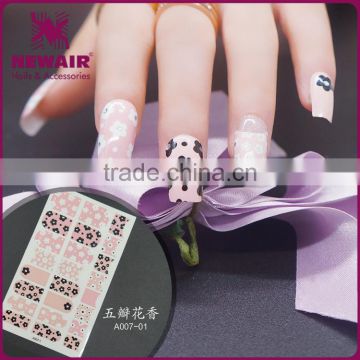 2017 new fashion flower colorful nail sticker for party