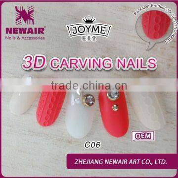 Best selling free false nails thress colors with metal beauty fake nail tip