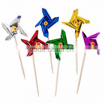 various sizes decorative disposable pinwheel party picks