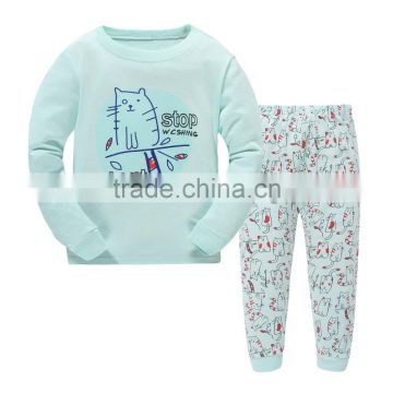 S15878A Children Cotton Long Sleeve Pajamas Printed Sleepwear